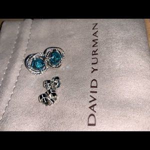 DY infinity earrings blue topaz